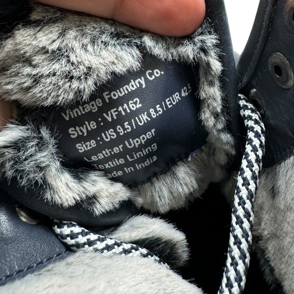 Vintage Foundry Co New Jimara Leather Boots Navy Blue Size 9.5 - Picture 10 of 10